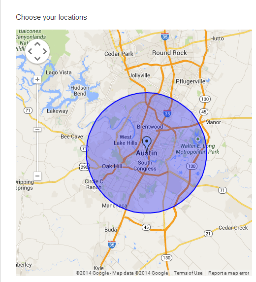 Geotargeting Austin, TX Area Evenly