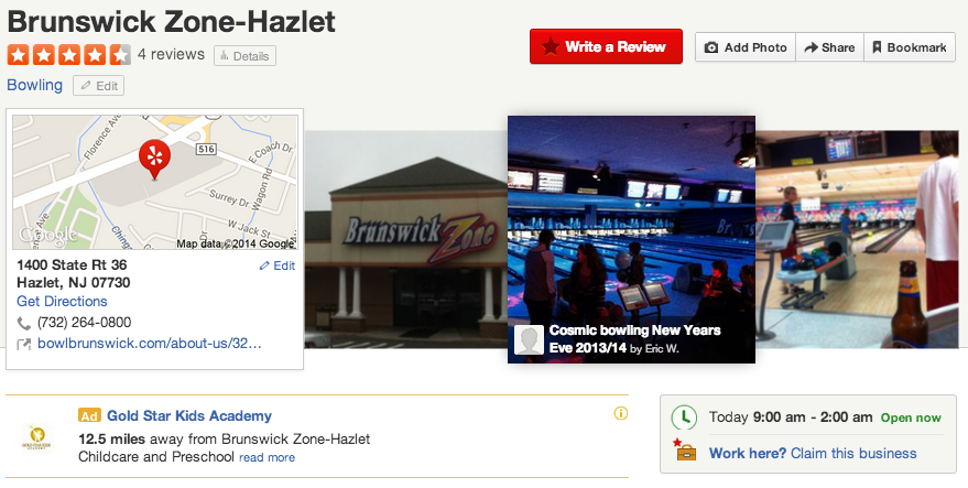 Optimized Yelp Business Listing