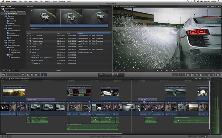 The editing screen of Final Cut Pro, don't worry, it's easier than it looks.